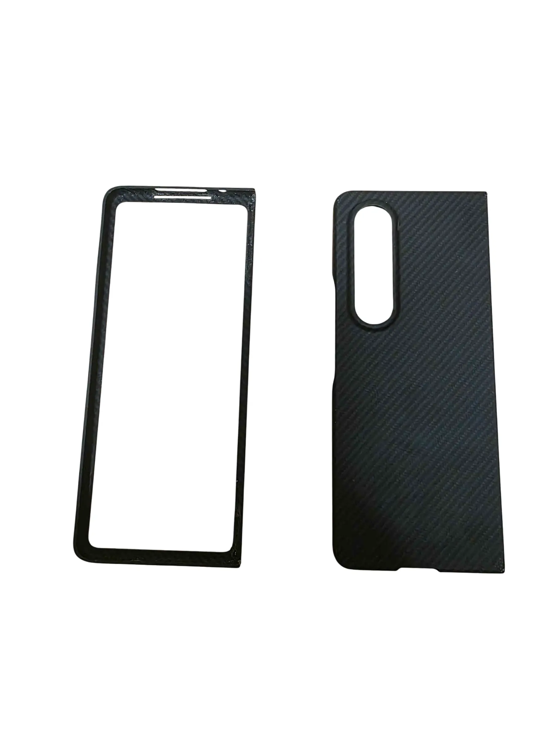 Etui Dwuczęściowe do Samsung Galaxy Z Fold 4 – Czarny Wzór Carbon