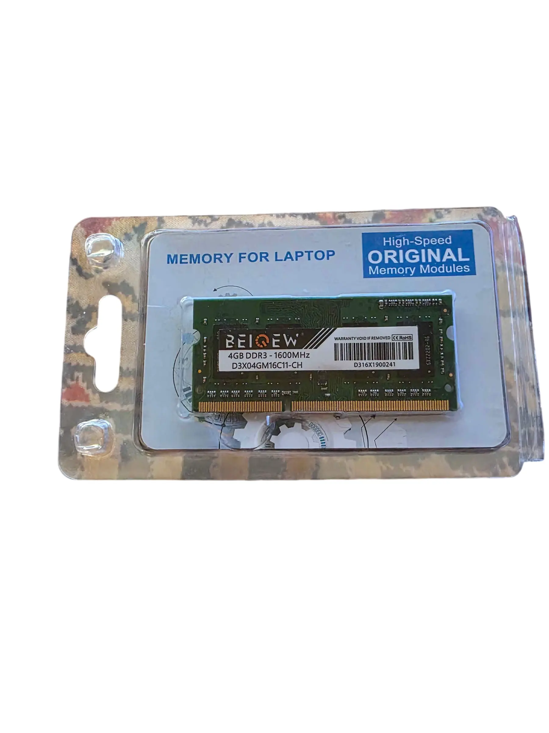 Pamięć RAM BEIQEW 4GB DDR3 1600MHz CL11 SO-DIMM (Model: D3X04GM16C11-CH)